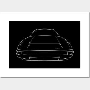 Mazda RX-7 FB - front stencil, white Posters and Art